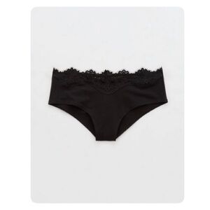 NWT Aerie Superchill Cotton Ruched Lace Trim Cheeky Panty